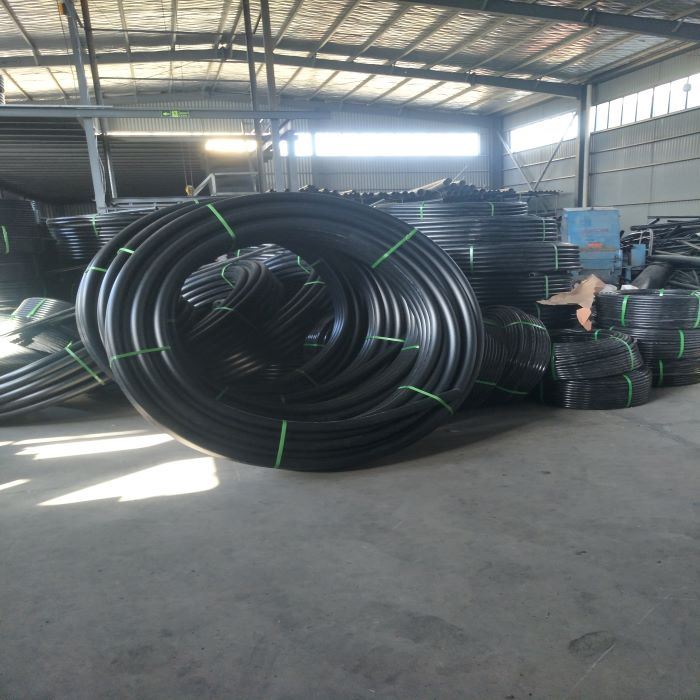 black HDPE sewage pipe